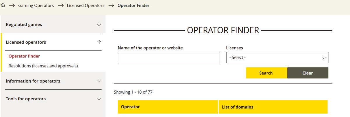operator finder